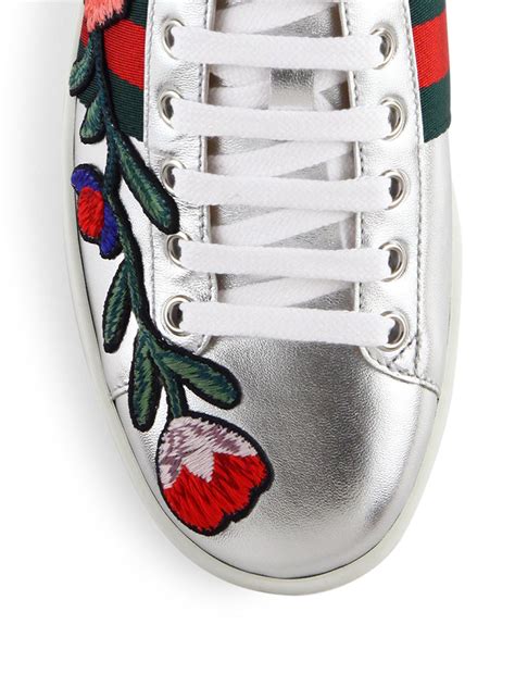 gucci shoes with strawberries|gucci ace floral embroidered sneakers.